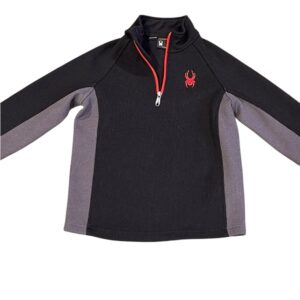 Spyder Kids Black and Gray Sweatshirt with Red Accent, Size 7-8