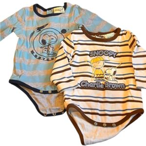 Peanuts Snoopy and Charlie Brown Bodysuit Set, Size 12 months