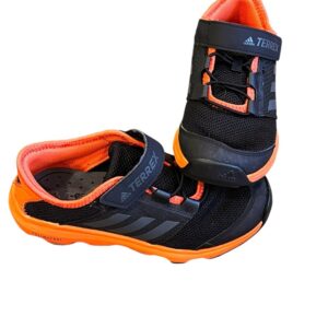 Adidas Terrex, Boy’s Black and Orange Velcro Sneakers, Size 2 1/2