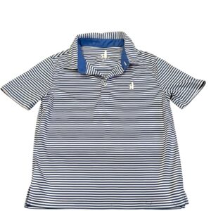 johnnie-O, Like New, Blue and White Striped Kids Performance Polo, Size 8