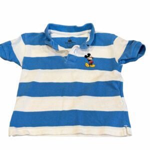 Disney ,Blue and White Striped Mickey Polo, Size 2T