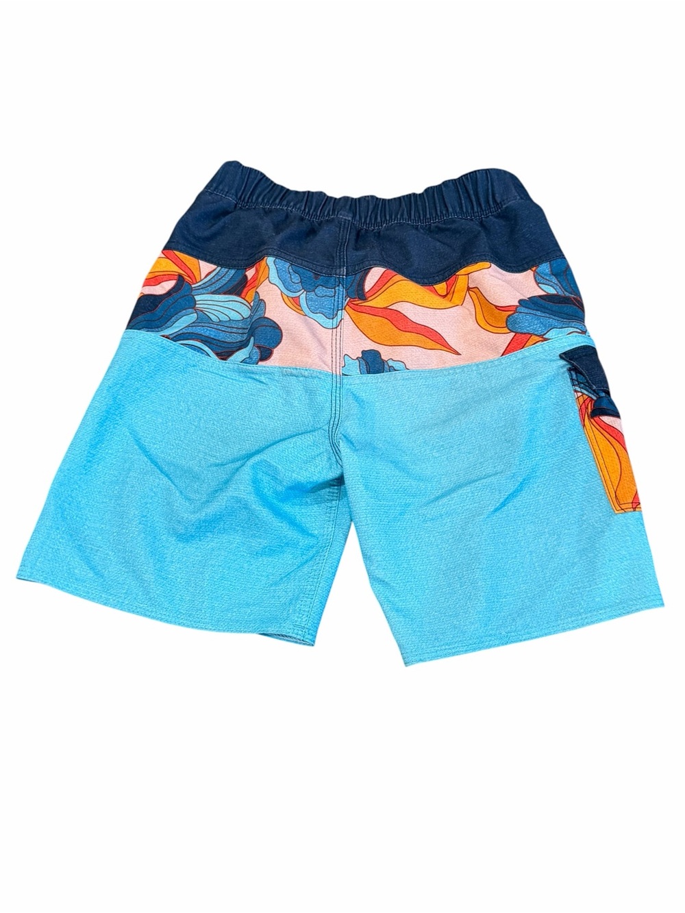 Billabong, Boys Navy, Aqua and Orange Floral Boys Board Shorts, Size 6